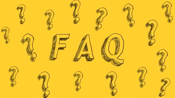 애니메이션 물음표 노란색 Faq 애니메이션 — 비디오