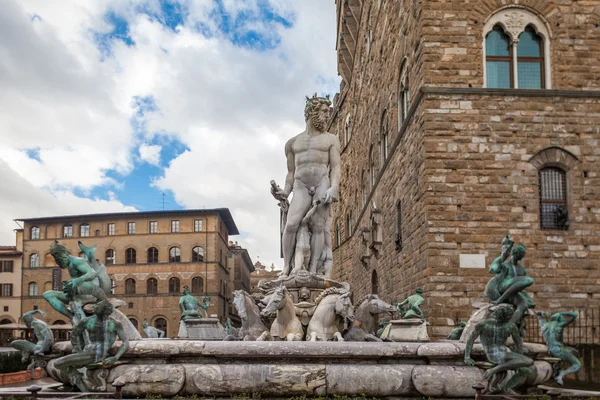 Szökőkút a Neptunusz, Firenze, Olaszország — Stock Fotó