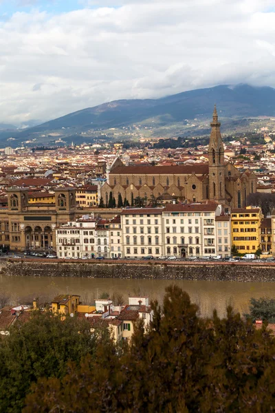 Uitzicht op Florence - basilica di santa croce — Stockfoto