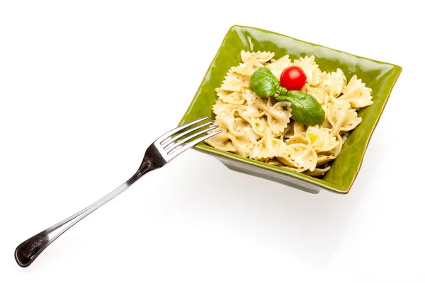 Bowl With Pasta On White — Stock Photo, Image