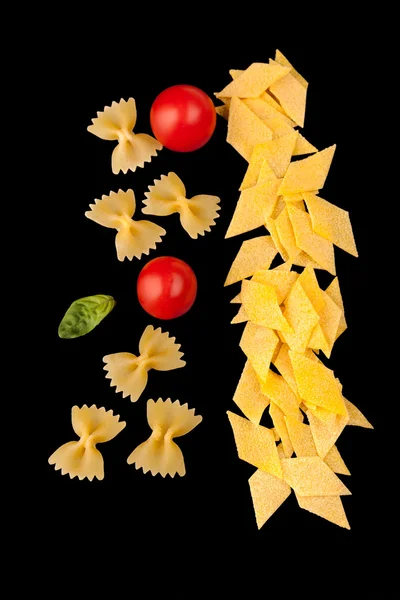 Dry Pasta Assortment - Farfalle And Maltagliati — Stock Photo, Image