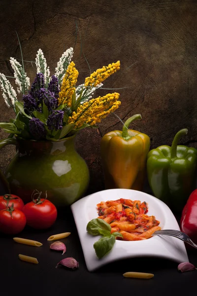 Typické italské těstoviny con peperoni"" — Stock fotografie