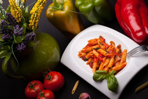 Italian Pasta With Peppers — Stock Photo, Image