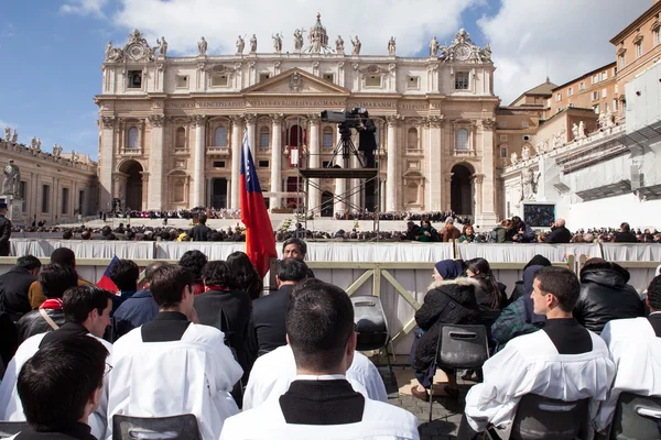 Папа Francis інавгурації маси — стокове фото