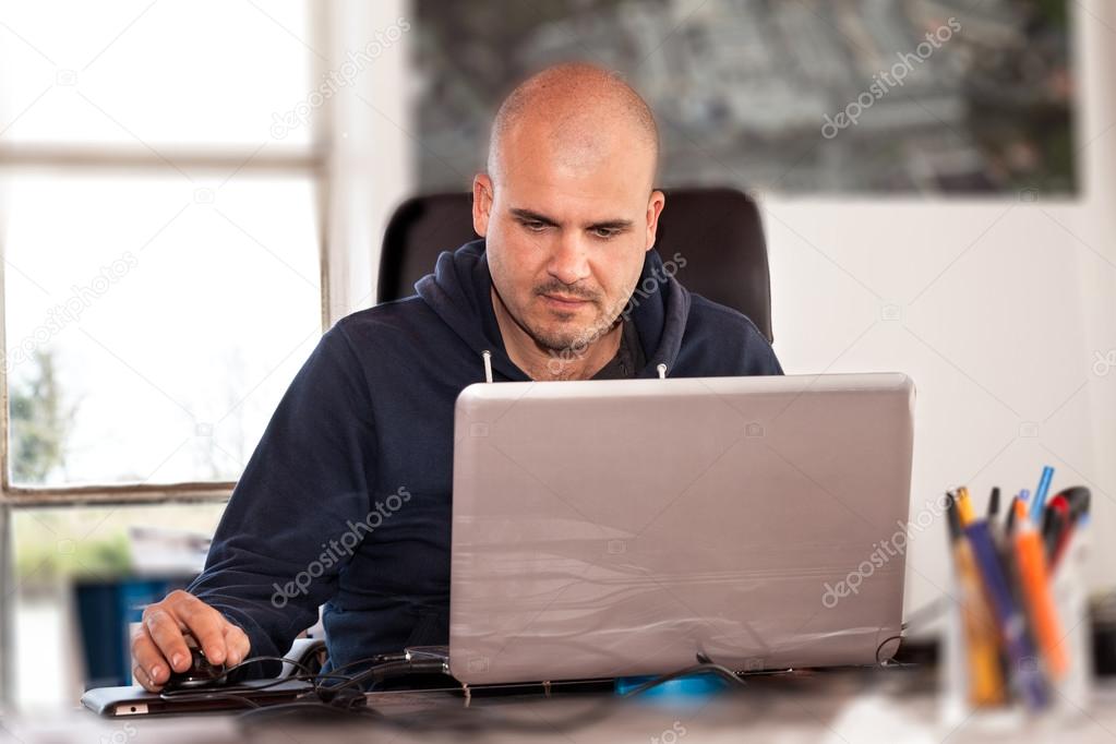 Man Using Laptop