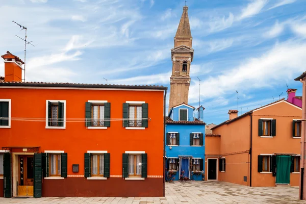 Šikmá věž v burano — Stock fotografie