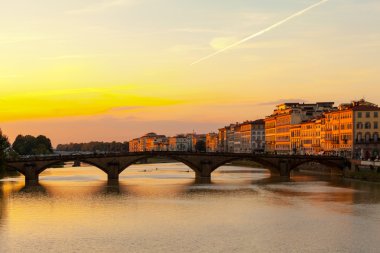 Florence - Ponte Alla Carraia At Sunset clipart