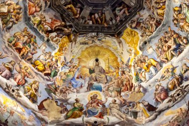 santa maria del fiore, Floransa, İtalya'nın kubbe üzerinde fresco