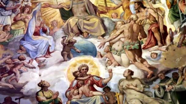 Pintura en cúpula del Duomo en Florencia — Vídeo de stock