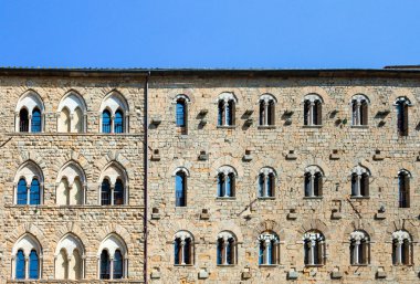 Palazzo pretorio cephe, volterra, Toskana, İtalya