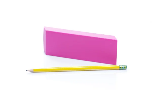 Eraser and pencil — Stock Photo, Image