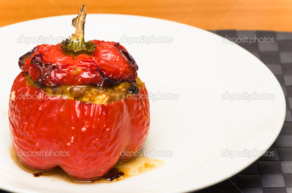 Roast stuffed bell pepper