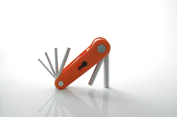 Folding portable pocket hex wrench key set — Stock Photo, Image