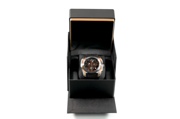 Luxury mens wristwatch in a box — Stock Photo, Image