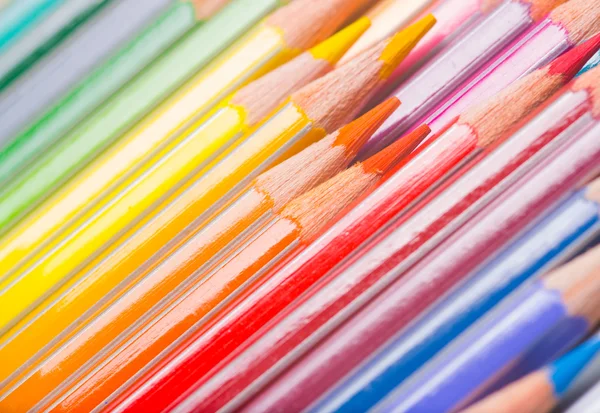 Background of rainbow coloured pencils — Stock Photo, Image