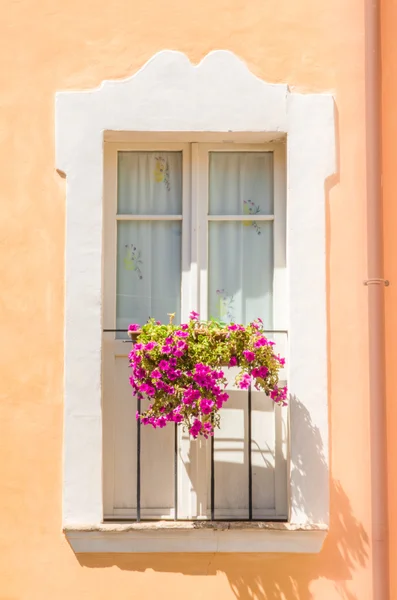 Close-up of a vintage balcony with closed door — Stock Photo, Image