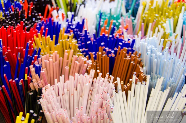 Wands in spun enamel Murano glass — Stock Photo, Image