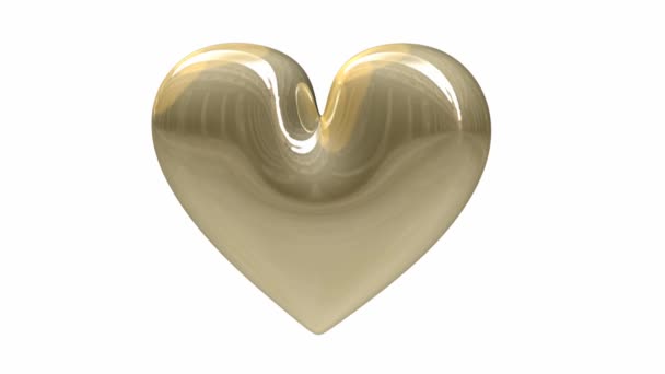 Golden heart in loop — Stock Video