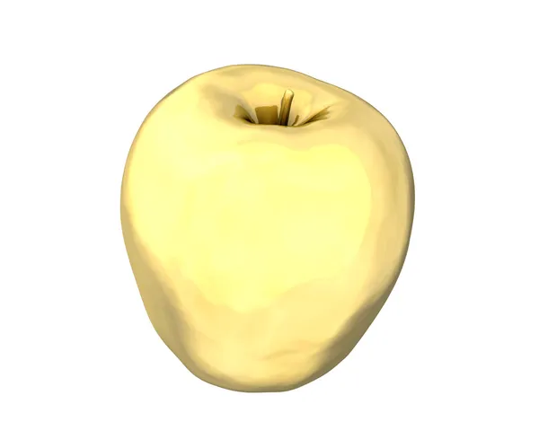 Manzana dorada sobre fondo blanco — Foto de Stock