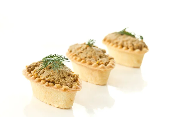 Tartlets met pasta — Stockfoto