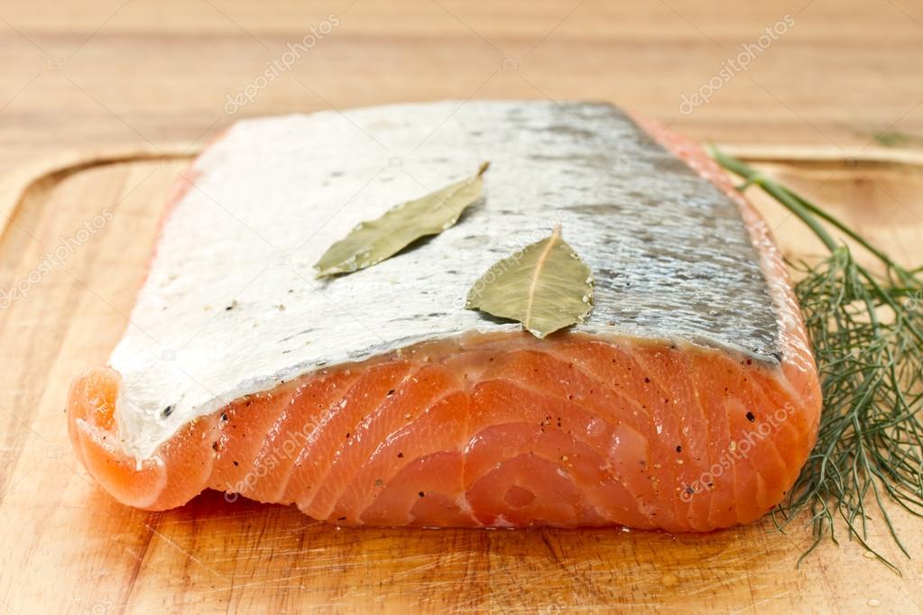 piece of salted salmon