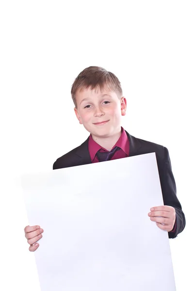 Portrait of a teenager in a suit — Stock Photo, Image