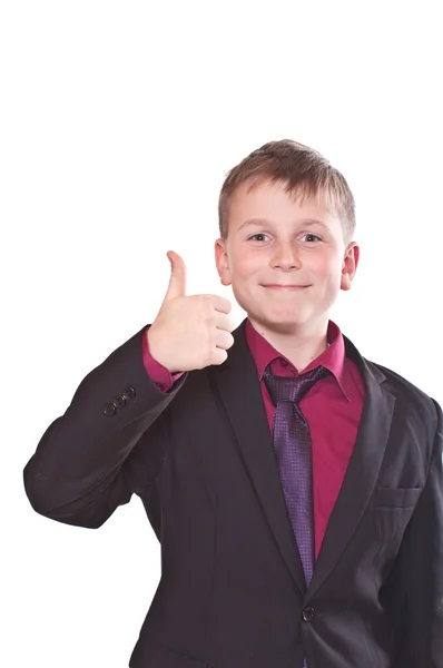 Portrait of a teenager in a suit — Stock Photo, Image