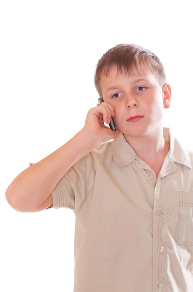 Boy telephoned — Stock Photo, Image