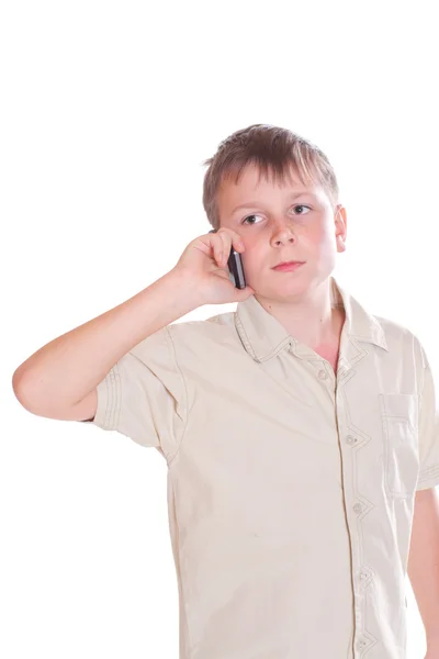 Boy telephoned — Stock Photo, Image