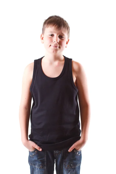 Boy in black shirt — Stock Photo, Image