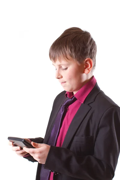 Boy with calculator — Stock Photo, Image