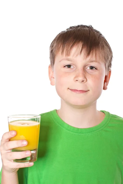 Boy drinking juice — Stock Photo, Image