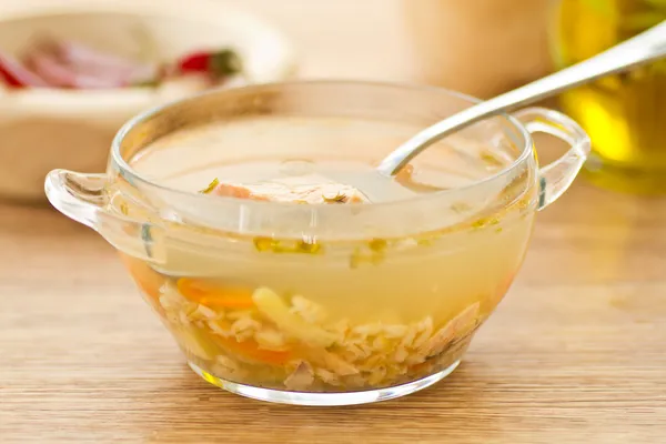 Sopa de pescado con salmón — Foto de Stock