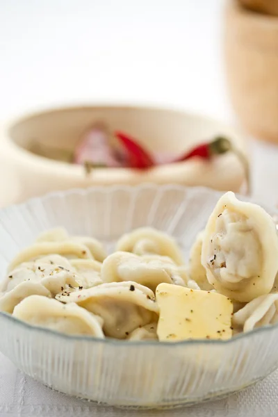 Meat dumplings on a plate — Stock Photo, Image