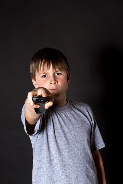 Boy holding remote — Stock Photo, Image