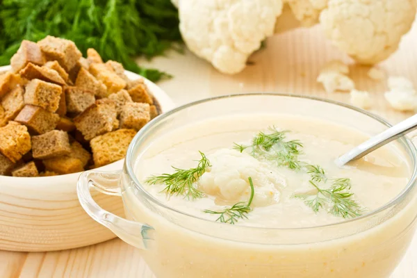 Soup Cream of cauliflower Stock Photo