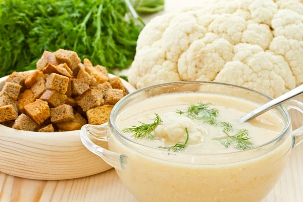 Soup Cream of cauliflower Stock Photo