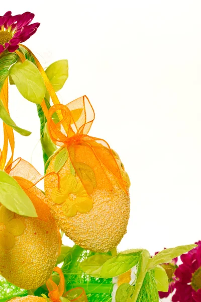 Decorative uova di Pasqua con fiori — Foto Stock