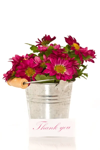 Dank mit Blumen — Stockfoto