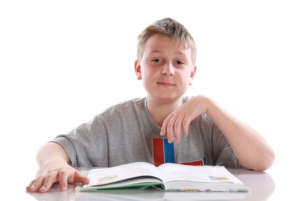 Ragazzo che legge un libro — Foto Stock