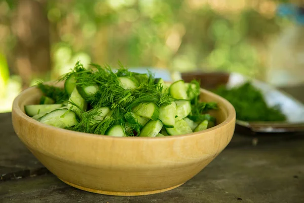 Zomer salade van komkommer — Stockfoto