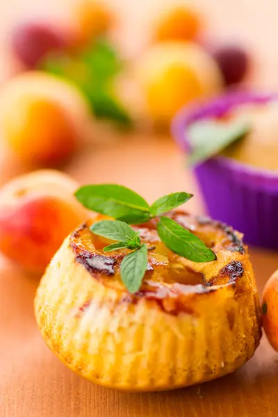 Muffins mit Aprikosen — Stockfoto