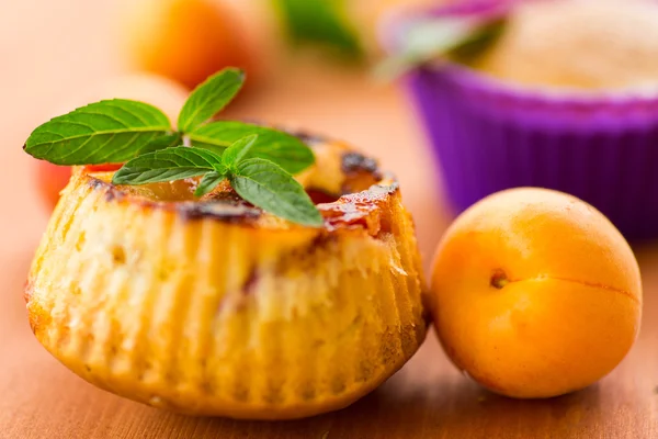 Muffins med aprikoser — Stockfoto