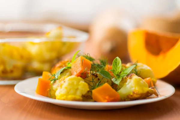 Fried cauliflower with a pumpkin — Stock Photo, Image