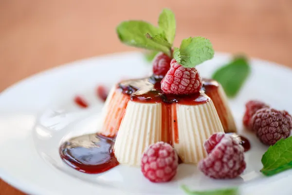 Gyümölcs Panna Cotta — Stock Fotó