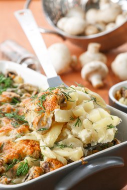 mantar ve peynir fırında patates