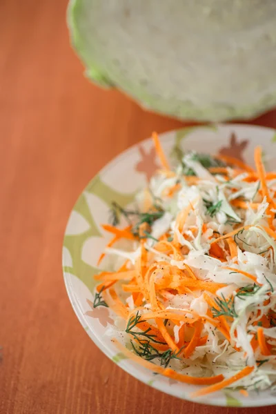 Fresh salad of cabbage and carrots — Stock Photo, Image