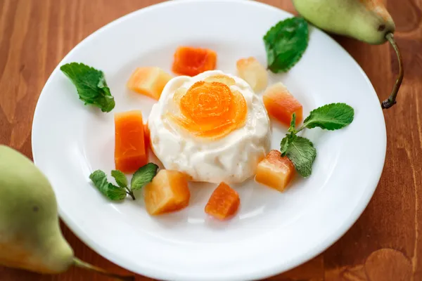 Frutas Panna Cotta — Fotografia de Stock