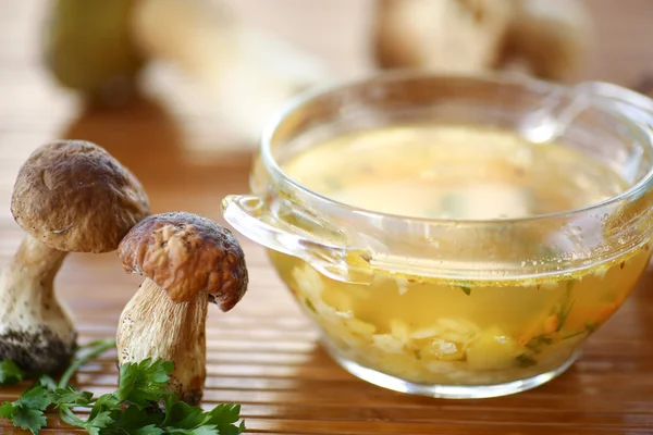 Суп с грибами — стоковое фото