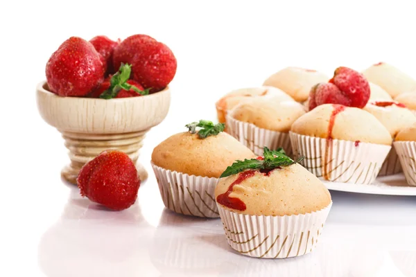 草莓松饼 — 图库照片